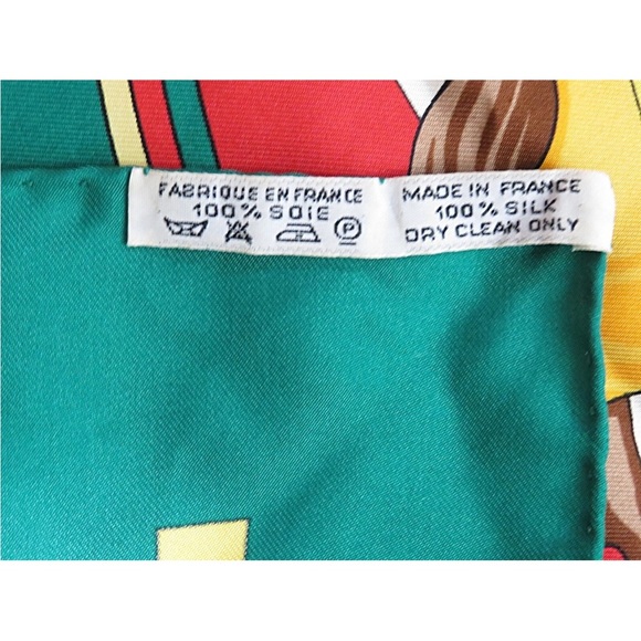 Hermes Teal and Red Equestrian Scarf - Picture 11 of 12